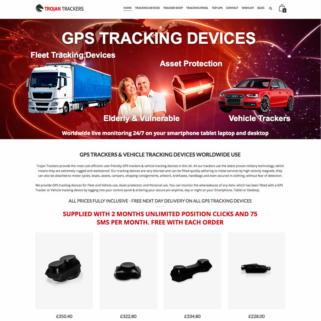 Home page for Trojan Trackers Website project